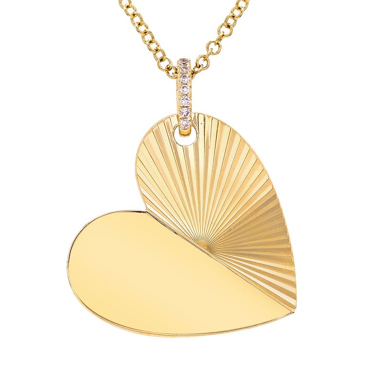 TAYE FLUTED HEART DIAMOND NECKLACE