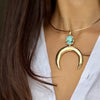 SOFIA TURQUOISE DOUBLE CRESCENT NECKLACE