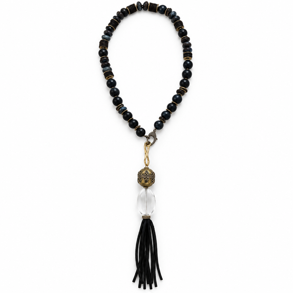 HILL BEADED TASSEL DROP NECKLACE