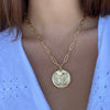 SAMARA BUTTEREFLY DISC NECKLACE  -  1-1/2"