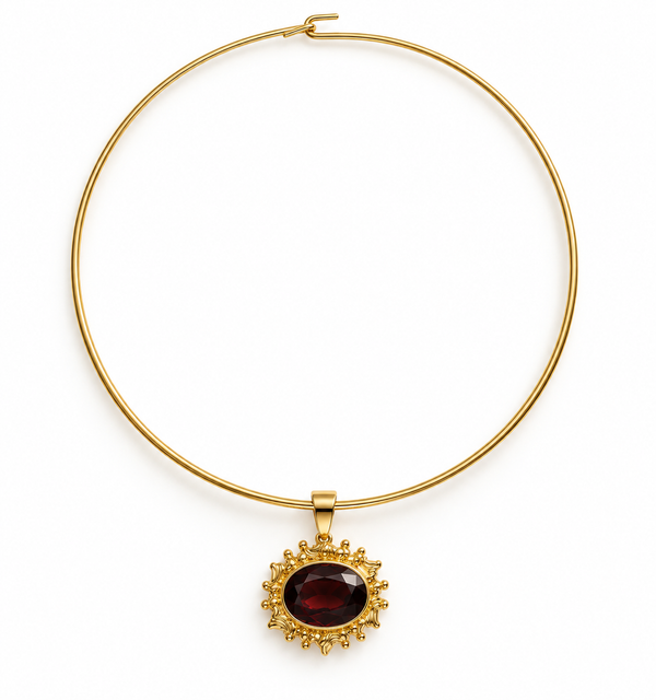 ETTA DOT FRAMED PENDANT NECKLACE