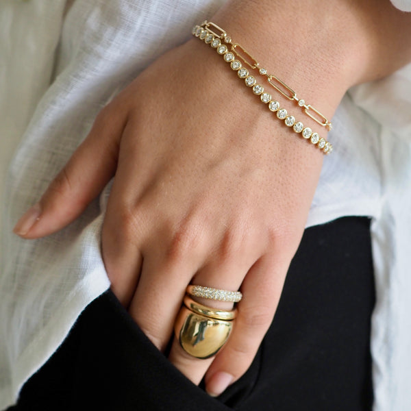 KAIA BEZEL OVAL TWISTED LINK BRACELET