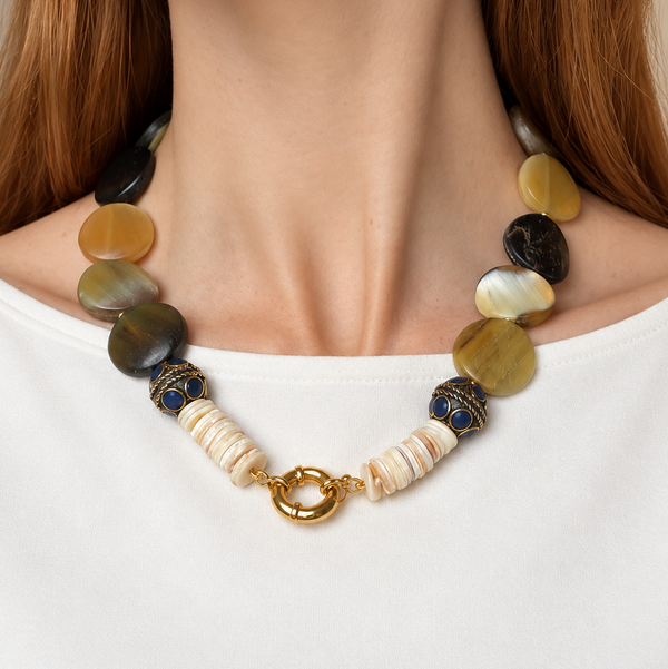 MILIA BEADED TASSEL NECKLACE