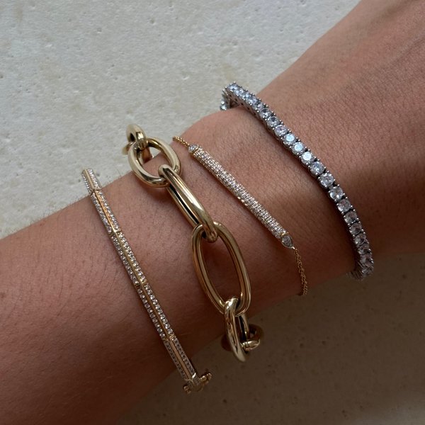 HARLEE ID PAVE BAR BRACELET