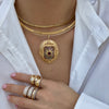 CARSON  MOTHER OF PEARL FRAMED NECKLACE