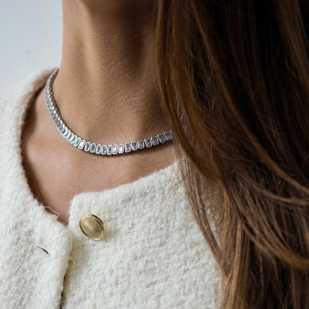 ZOE BAGUETTE TENNIS NECKLACE