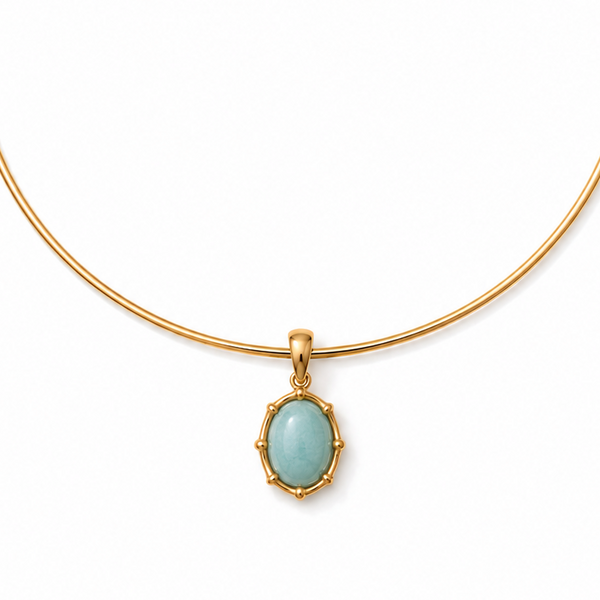 SAMMIE BAMBOO  BEZEL PENDANT  NECKLACE