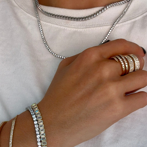 ZOE EMERALD CUT BAGUETTE TENNIS BRACELET