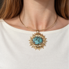 RYAN TURQUOISE FLOWER  BURST NECKLACE