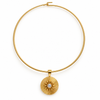 CARLIE FLUTED DISC NECKLACE