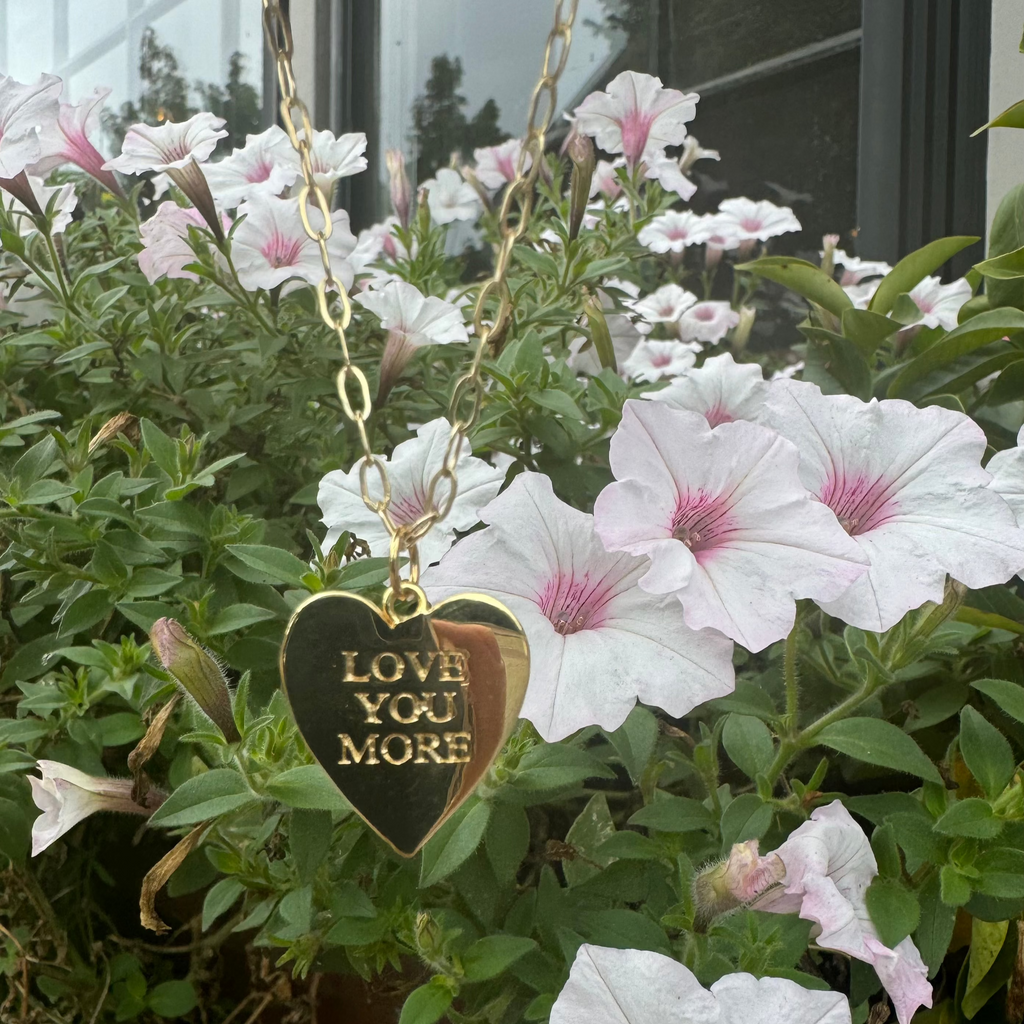 LOVE YOU MORE - MANTRA HEART NECKLACE