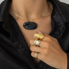 JESS BLUE TIGERS EYE OVAL STONE  NECKLACE