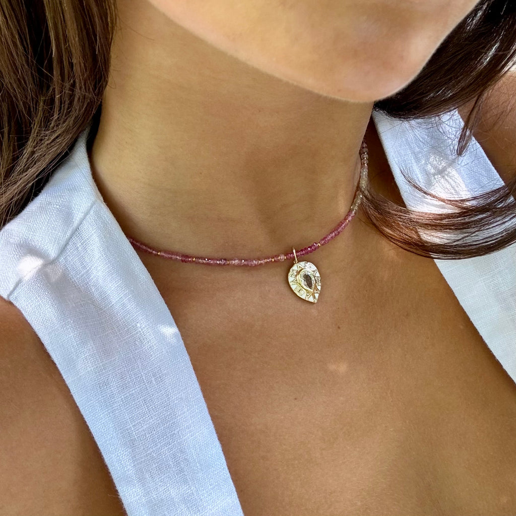 ELENA PEAR DROP PENDANT BEADED NECKLACE