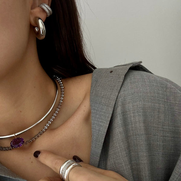 HARLIN SILVER HOOP EARRINGS