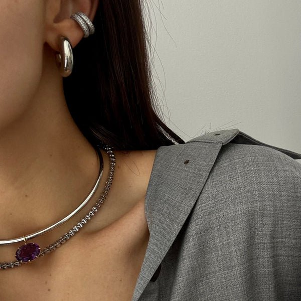 HARLIN SILVER HOOP EARRINGS