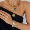 NELLIE  OVAL BURST  DISC NECKLACE