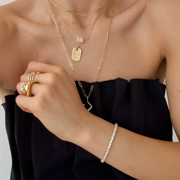 LAUREN EMERALD CUT BAGUETTE NECKLACE