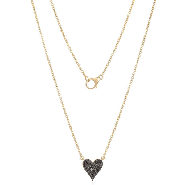 ELISA BLACK DIAMOND HEART NECKLACE