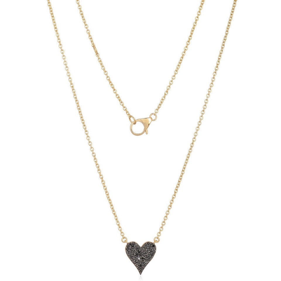 ELISA BLACK DIAMOND HEART NECKLACE