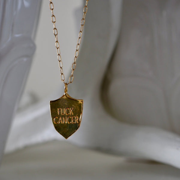 F*CK CANCER - SHIELD NECKLACE