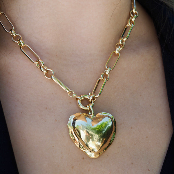 ALEXANDRA PUFFED HEART NECKLACE