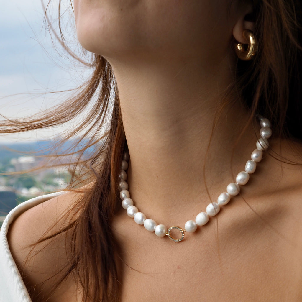 KERRY PEARL  - DIAMOND CLOSURE - NECKLACE