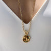 CARI BUTTERFLY DISC NECKLACE - 3/4"