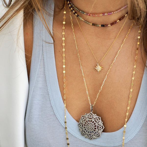 SAMMIE GOLD + DIAMOND  BURST NECKLACE