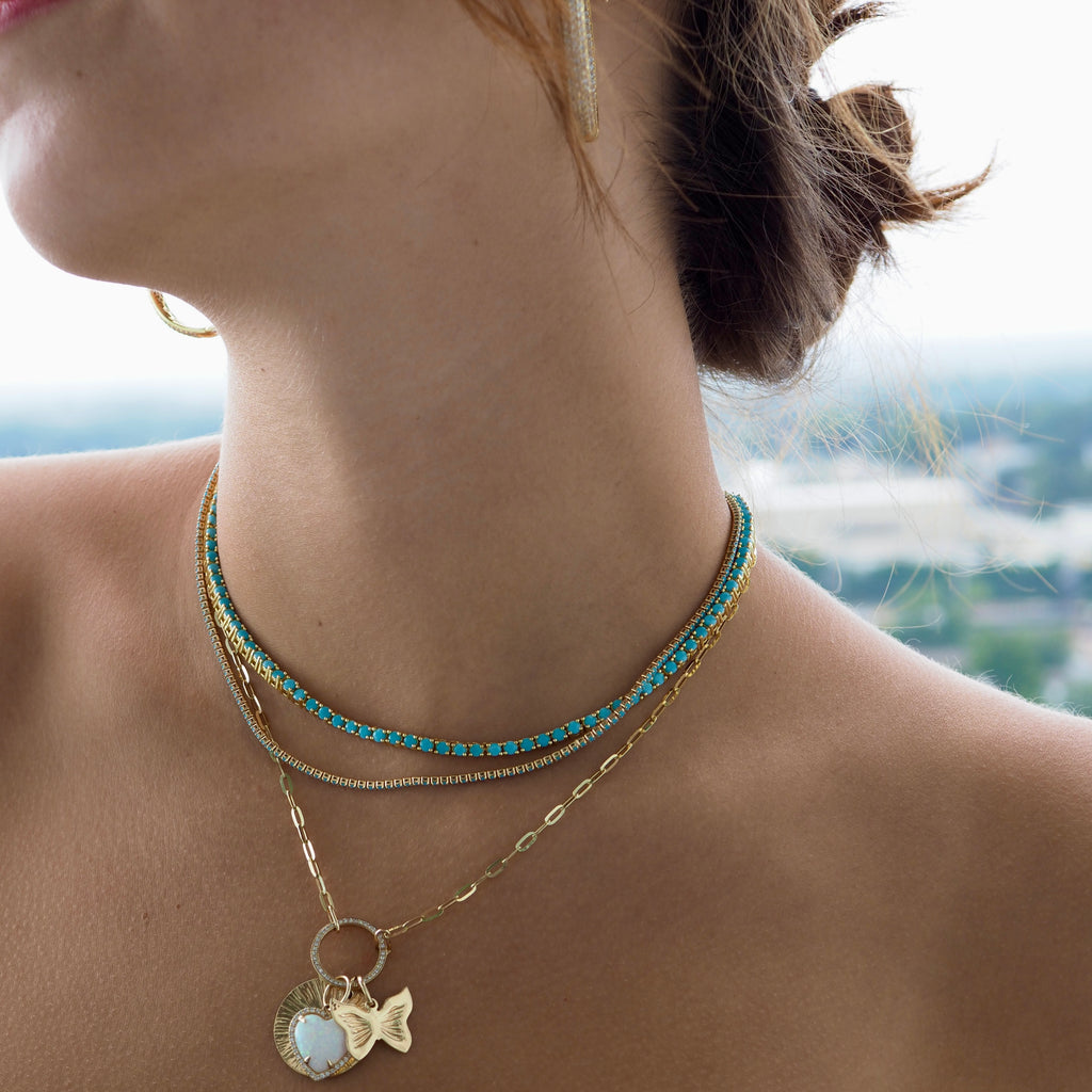 VIXY TURQUOISE TENNIS NECKLACE