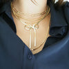DANI  HERRINGBONE BOW NECKLACE