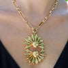 ROSEY DOUBLE FLOWER STATEMENT NECKLACE