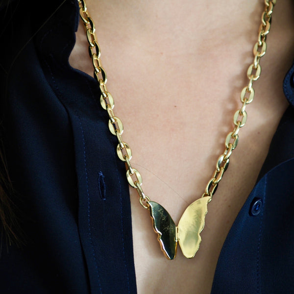 JULIA FOLDED BUTTERFLY STATEMENT NECKLACE