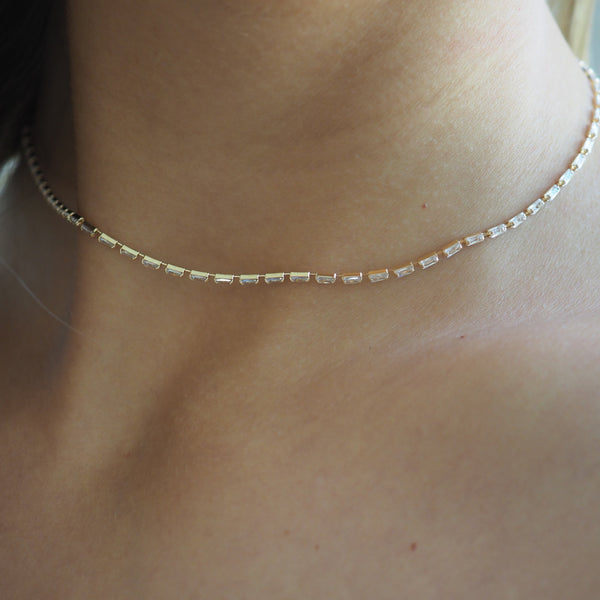 TULUM MICRO PAVE BAGUETTE NECKLACE