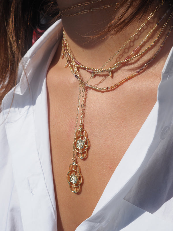 NOEY WRAP FILAGREE - PEARL DROP NECKLACE