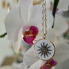 SAMARA WHITE ENAMEL BURST NECKLACE