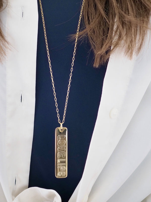 LOVE LIFE BAR DROP NECKLACE