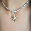 PRESLEY STERLING BURST CHARM NECKLACE