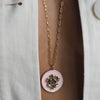 ELISE - ROSE PINK ENAMEL DISC NECKLACE