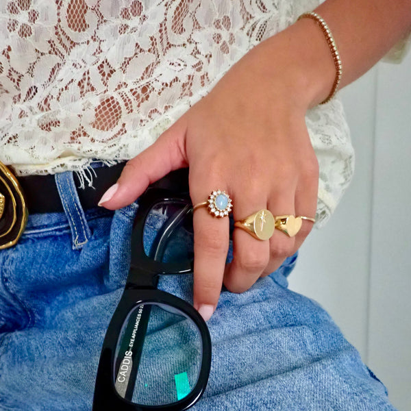 HUNTER DIAMOND OPAL RING