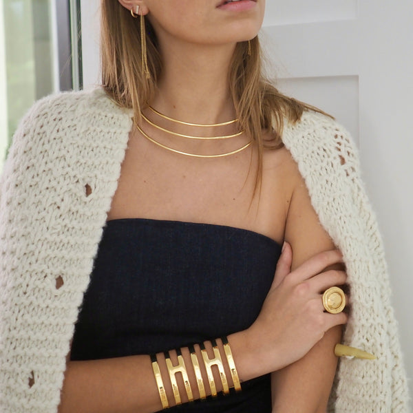 LUCY TRIPLE BANDED CUFF NECKLACE