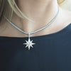 PRESLEY STERLING BURST CHARM NECKLACE