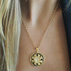LANNA ENAMEL FILAGREE FLORAL  DISC NECKLACE