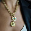 SABRINA DOUBLE  DISC DROP  PENDANT NECKLACE