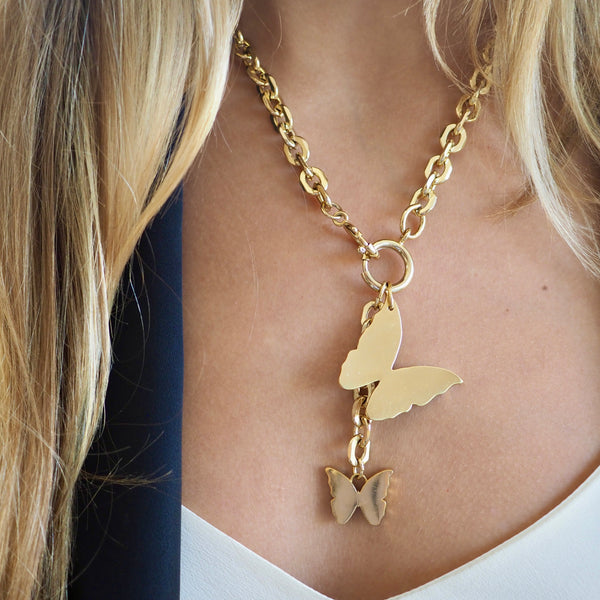 BAILEY CUT OUT DOUBLE DROP NECKLACE