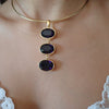KYLE TRIPLE STONE  DROP NECKLACE