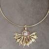 RYAN  HALF FLORAL BURST STONE NECKLACE