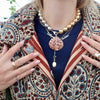 FRANKIE TWO TONE  BEADED SHELL PENDANT NECKLACE