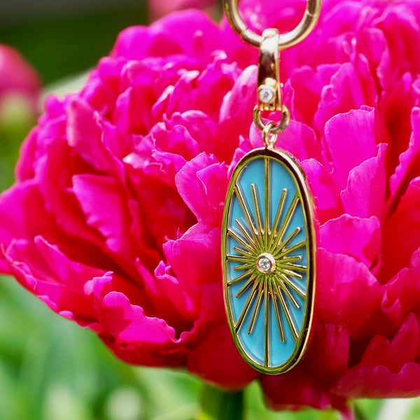DYLAN RAY  TURQUOISE OVAL BURST PENDANT