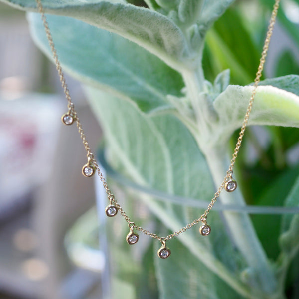 MARLEY  DIAMOND BEZEL DROP NECKLACE