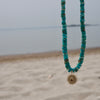 STAY GOLD BURST ON TURQUOISE BEADED NECKLACE